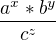 $\frac{a^x * b^y } {c^z}$