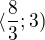 $\langle\frac{8}{3};3)$
