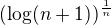 $(\log (n+1))^{\frac{1}{n}}$
