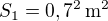 $S_1=0,7^2\,\rm{m^2}$
