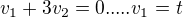 $v_{1}+3v_{2} = 0 ..... v_{1} = t$