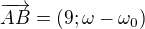 $\overrightarrow{AB}=(9;\omega -\omega _0)$