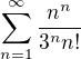 kopírovat do textarea $\sum_{n=1}^{\infty }\frac{n^{n}}{3^{n}n!}$