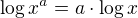 $\log x^a=a\cdot\log x$