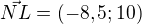 $\vec{NL}=(-8,5;10)$