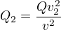 kopírovat do textarea $Q_2=\frac{Q v_2^2}{v^2}$