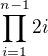 $\prod_{i=1}^{n-1} 2i$