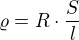 $\varrho =R\cdot \frac{S}{l}$