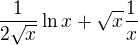 $\frac{1}{2\sqrt{x}}\ln x+\sqrt{x}\frac{1}{x}$