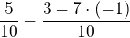 kopírovat do textarea $\frac{5}{10}-\frac{3-7\cdot (-1)}{10}$