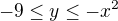 $-9\le y\le -x^{2}$