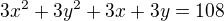 kopírovat do textarea $3x^2+3y^2+3x+3y=108$