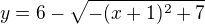 $y=6-\sqrt{-(x+1)^2+7}$