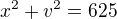 kopírovat do textarea $x^2+v^2=625$