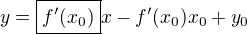 $y=\boxed{f^{\prime}(x_0)}x-f^{\prime}(x_0)x_0+y_0$