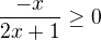 kopírovat do textarea $\frac{-x}{2x+1} \geq 0$