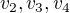 $v_2, v_3, v_4$