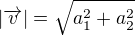 $|\overrightarrow{v}| = \sqrt{a_1^2 + a_2^2}$