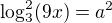 kopírovat do textarea $\log^2_3(9x) = a^2$