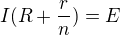 $I(R+\frac{r}{n})=E$