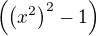 $\left(\left(x^2\right)^2-1\right)$
