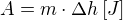 $A= m \cdot \Delta h\, [J]$