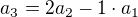 $a_3=2a_2-1\cdot a_1$