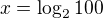 kopírovat do textarea $x=\log_2100$