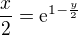 $\frac{x}{2}=\mathrm{e}^{1-\frac{y}{2}}$