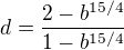 kopírovat do textarea $d=\frac{2-b^{15/4}}{1-b^{15/4}}$