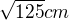 $\sqrt{125} cm$