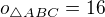 $o_{\triangle ABC}=16$