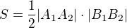 $S=\frac12|A_1A_2|\cdot|B_1B_2|$