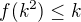 $f(k^2)\le k$