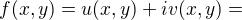 kopírovat do textarea $f(x,y)= u(x,y)+iv(x,y)=$