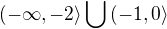 $(-\infty ,-2\rangle \bigcup_{}{}(-1,0\rangle$