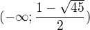 $(-\infty ;\frac{1-\sqrt{45}}{2})$