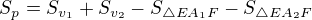 kopírovat do textarea $S_p = S_{v_1} + S_{v_2} - S_{\triangle EA_1F} - S_{\triangle EA_2F}$