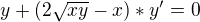 $y+(2\sqrt{xy}-x)*y'=0$