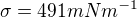 $\sigma = 491mNm^{-1}$