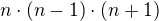 $n \cdot (n-1) \cdot (n+1)$