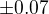 $\pm 0.07$