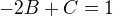 kopírovat do textarea $-2B+C=1$