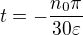 $t=-\frac{n_0 \pi}{30\varepsilon}$
