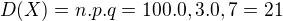 kopírovat do textarea $D(X)=n.p.q=100.0,3.0,7=21$
