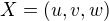 $X = (u, v, w)$