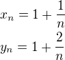 kopírovat do textarea $x_n=1+\frac{1}{n}\nly_n=1+\frac{2}{n}$