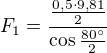 kopírovat do textarea $F_1=\frac{\frac{0,5\cdot9,81}2}{\cos\frac{80^\circ}2}$