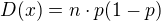 kopírovat do textarea $D(x) = n \cdot p (1 - p)$