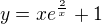 $y=xe^{\frac{2}{x}} +1$
